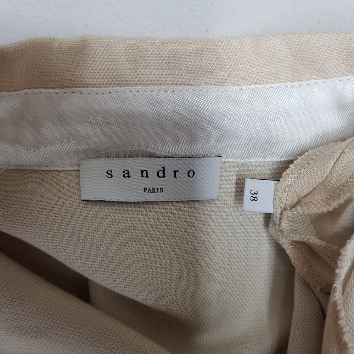산드로 SANDRO 베이지 퍼프소매 벨티드 셔츠 원피스 38사이즈 상품이미지7