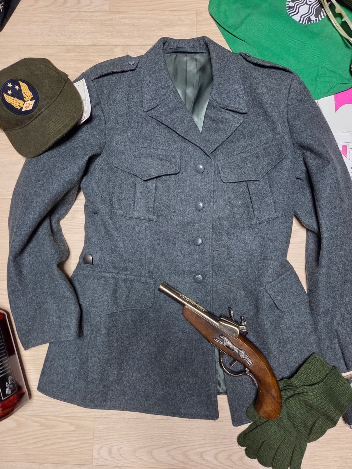 SWISS 밀리터리 군 정복 전술 견장 자켓 블레이저 코트 상품이미지4