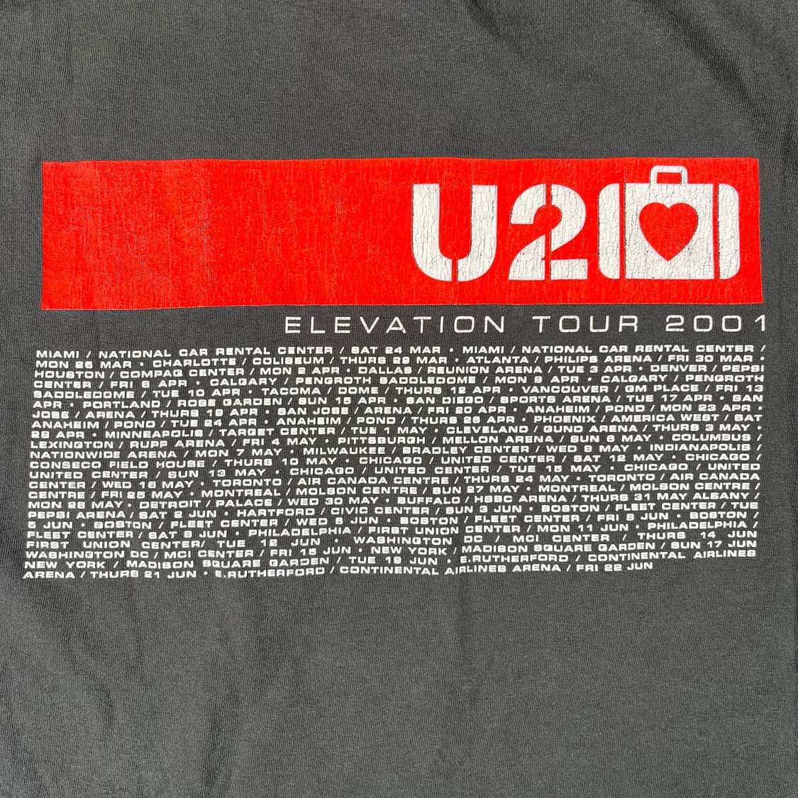 U2 2001 Elevation 투어 반팔티 상품이미지5