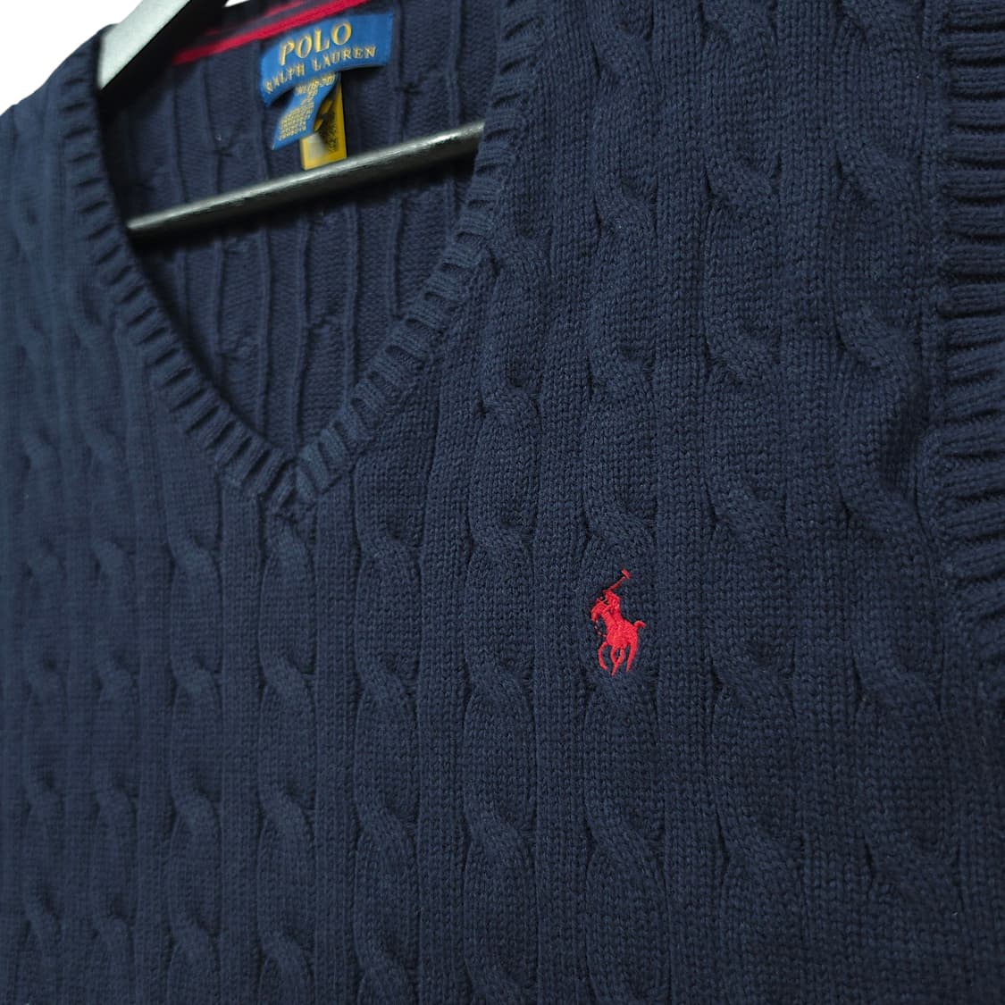 [S] 폴로 네이비 케이블 니트 코튼 스웨터 베스트 상품이미지4