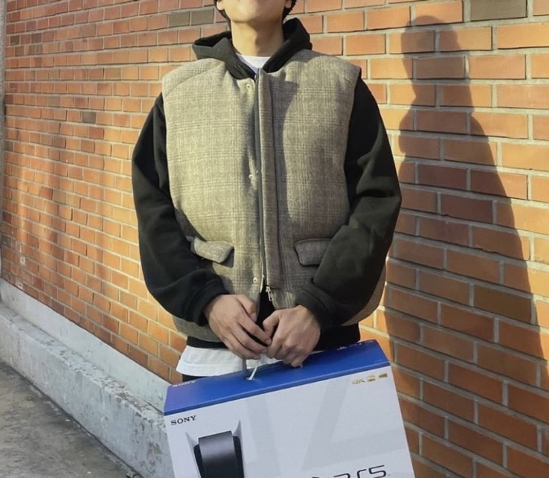 STU duck down padded wool check 상품이미지2