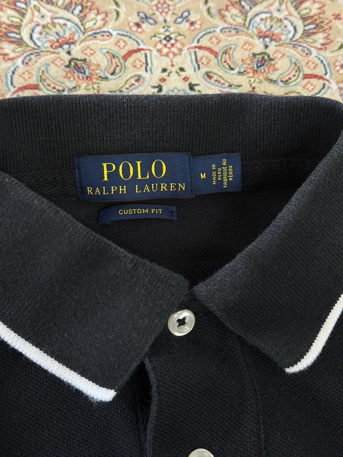 폴로 랄프로렌 블랙/화이트 빅포니 럭비 카라티  상품이미지5