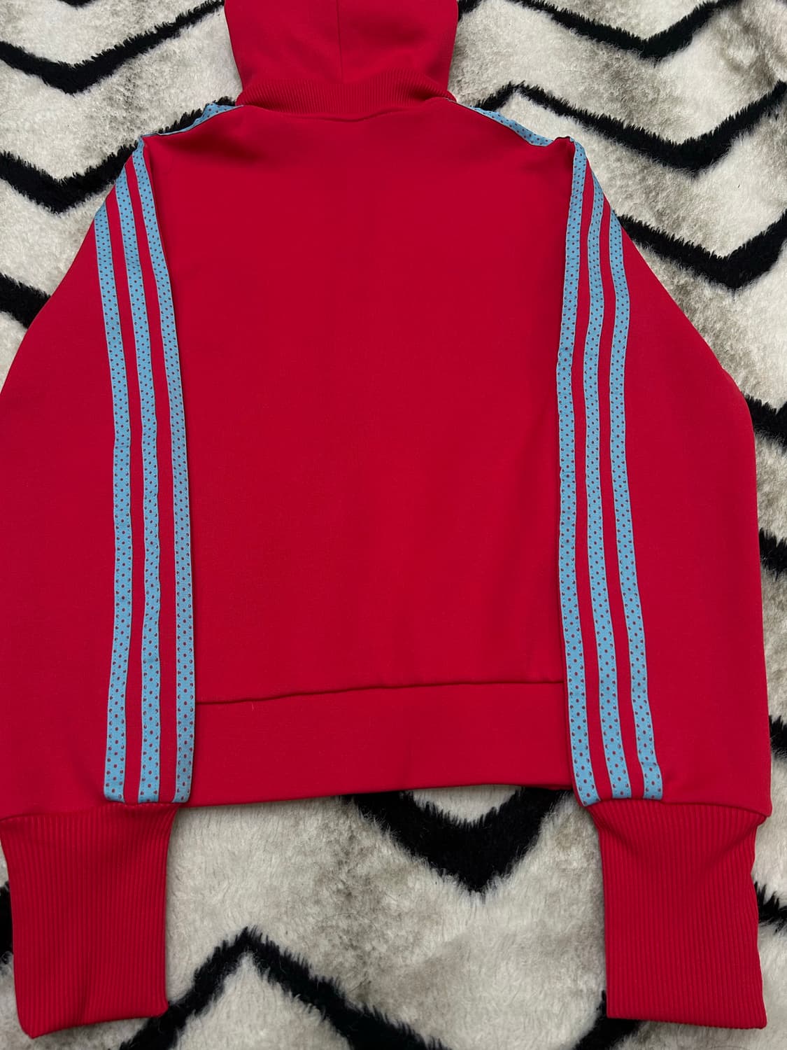 [S]아디다스 도트 삼선 후드져지/핑크블루 상품이미지4