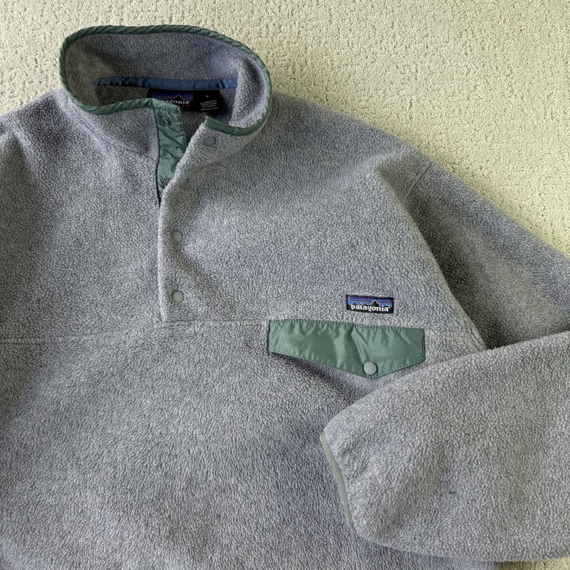 10s 파타고니아 신칠라 스냅-T 그레이/그린 자메이카 상품이미지2