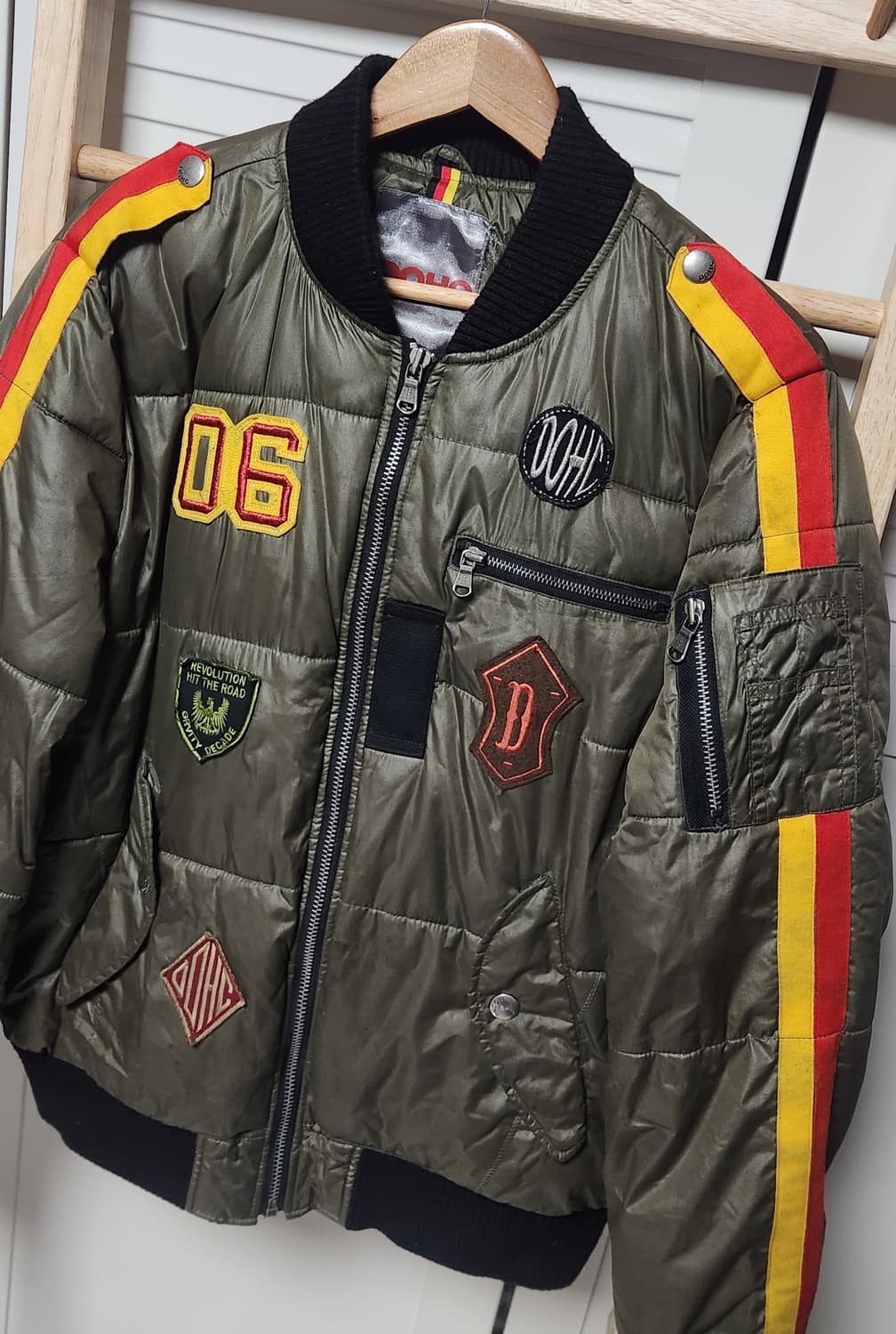 대장 빈티지 dohc 패치 디테일 카키 패딩 MA-1 상품이미지3