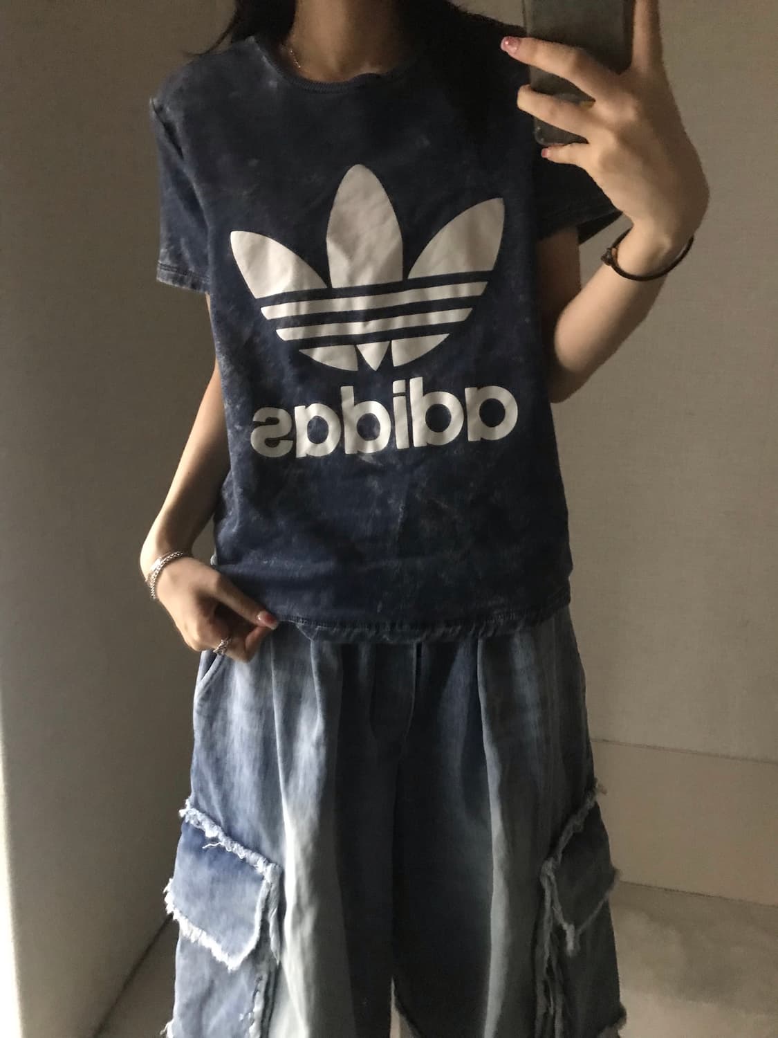 아디다스 워시드 데님 반팔티셔츠 상품이미지2