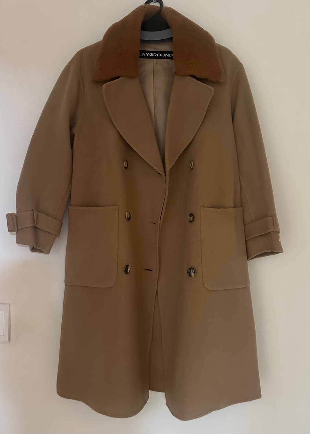 (새상품) 울100 핸드메이드 더블 롱 코트 상품이미지5