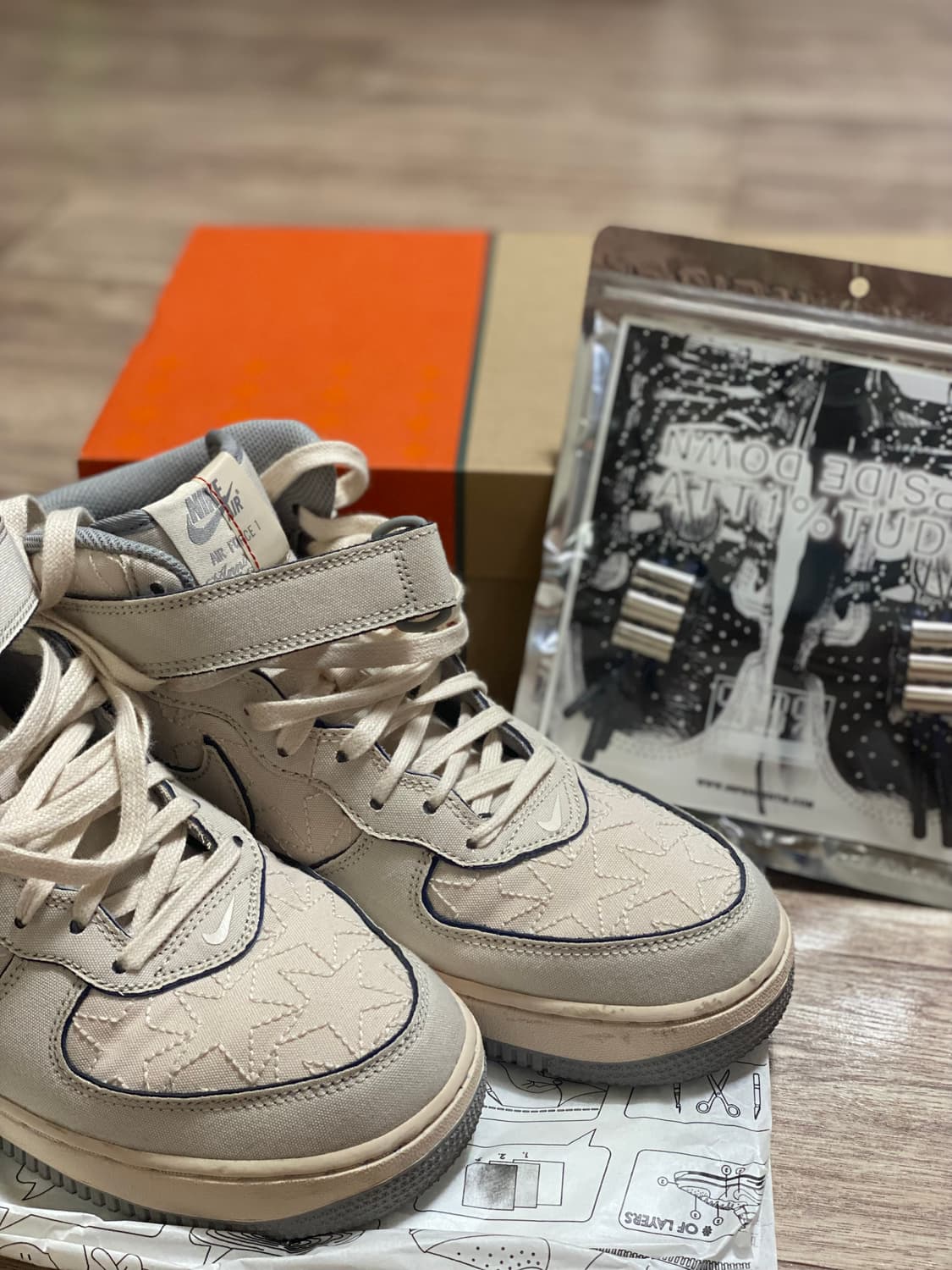 AIRFORCE 1 MID ‘07 펄화이트 +바조우끈 상품이미지1