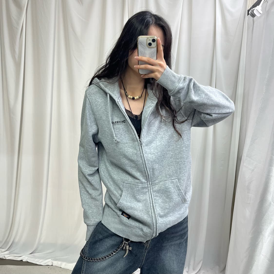Dickies gray hood zip-up 상품이미지3