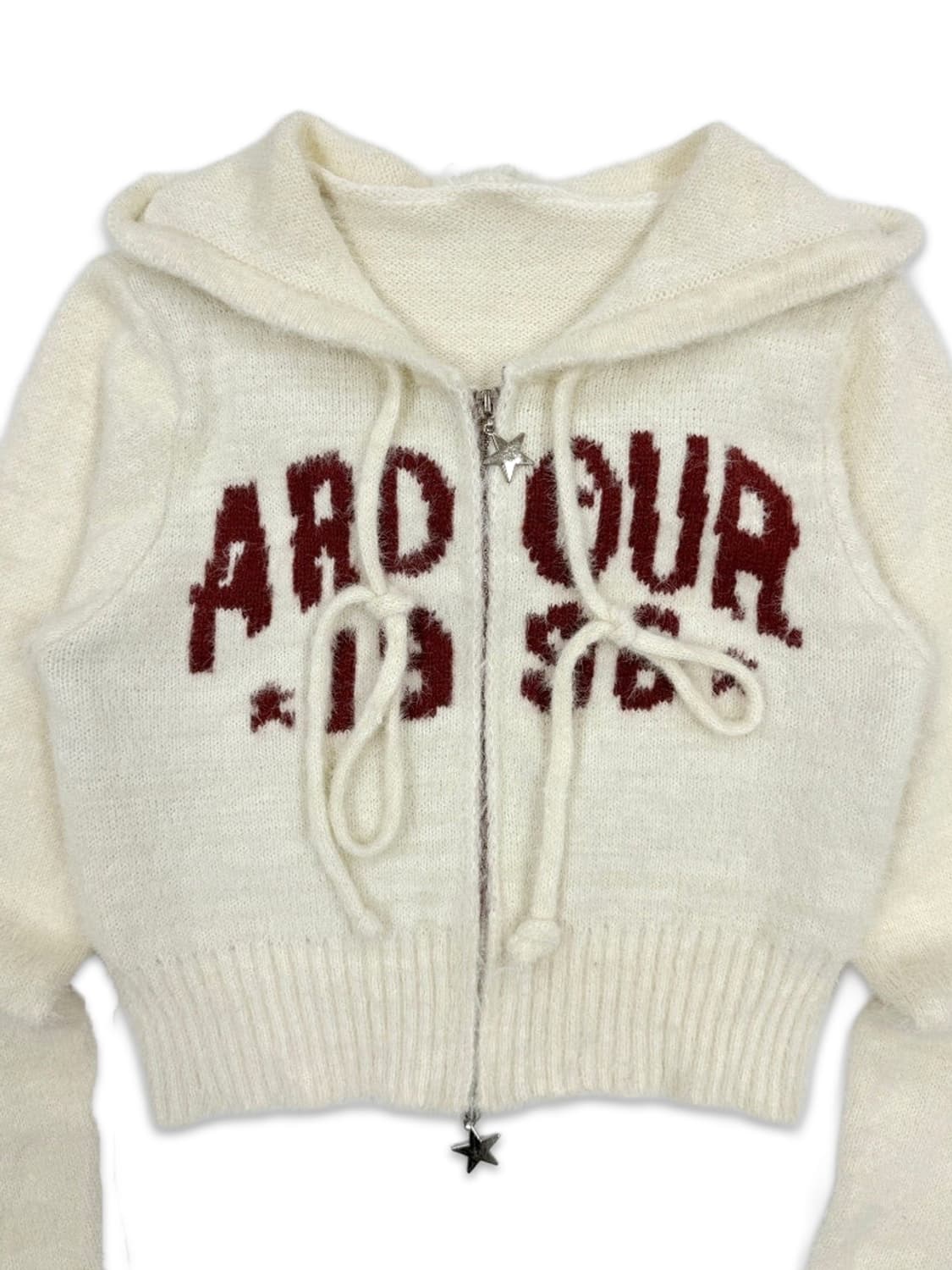 빈티지 아이보리 투웨이 크롭 후드집업 상품이미지3