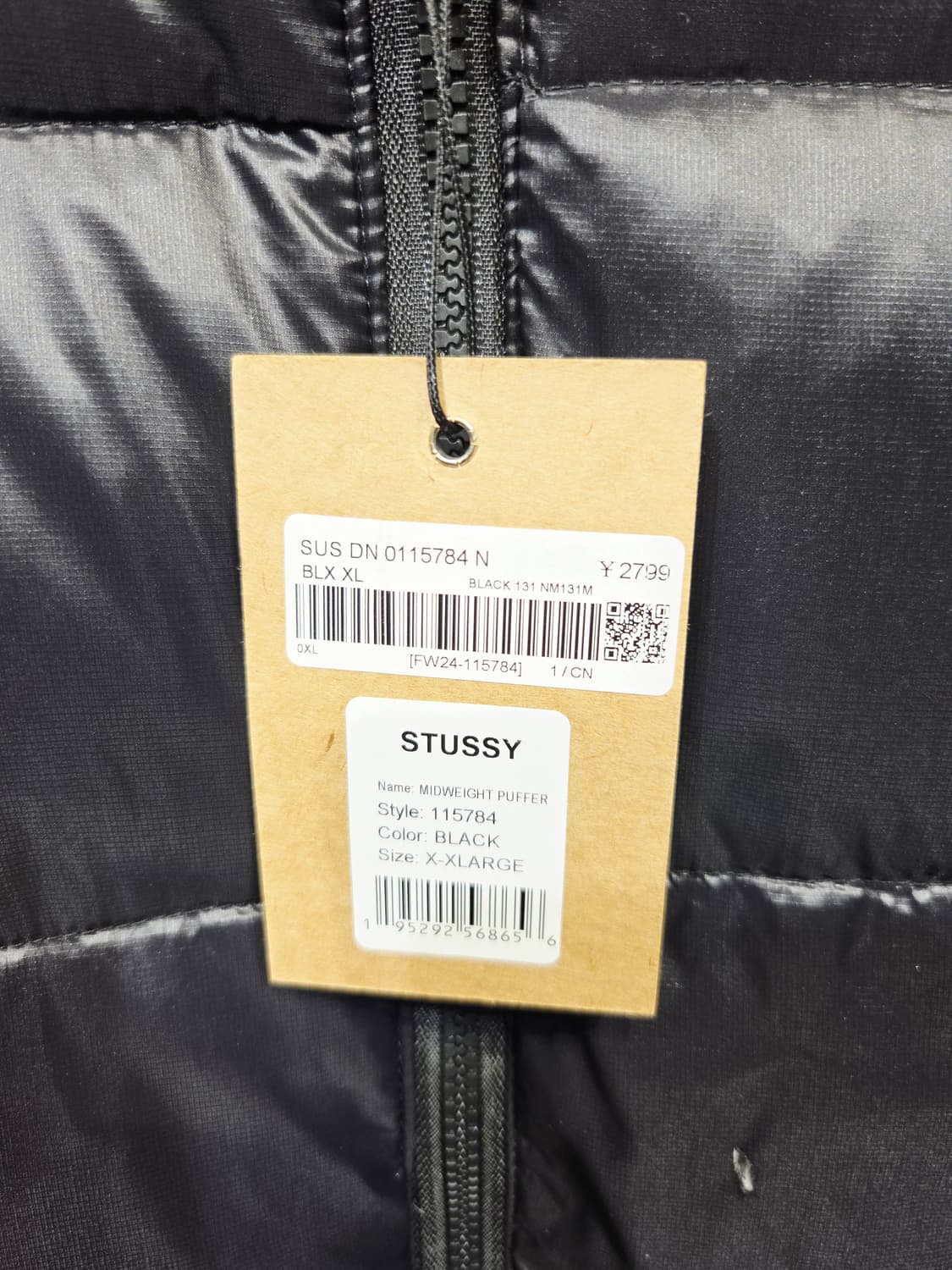 STUSSY 스투시 미드웨이트 푸퍼 다운 자켓 블랙 상품이미지8