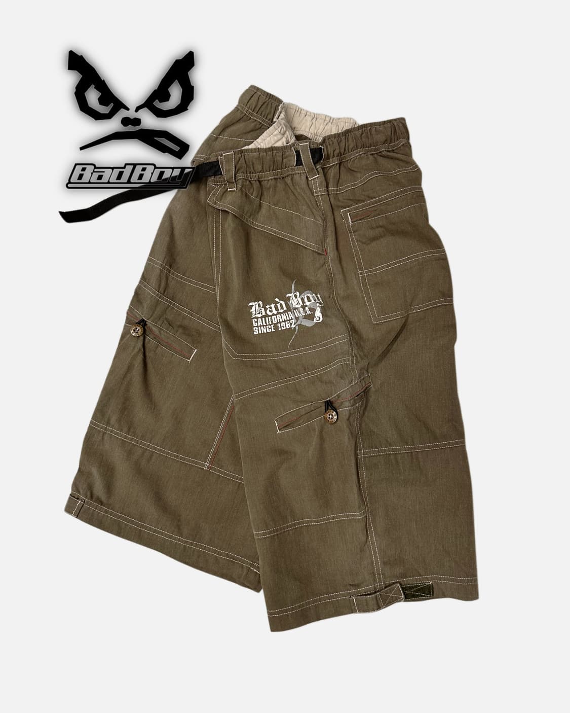 logo belted wide cargo shorts 상품이미지1