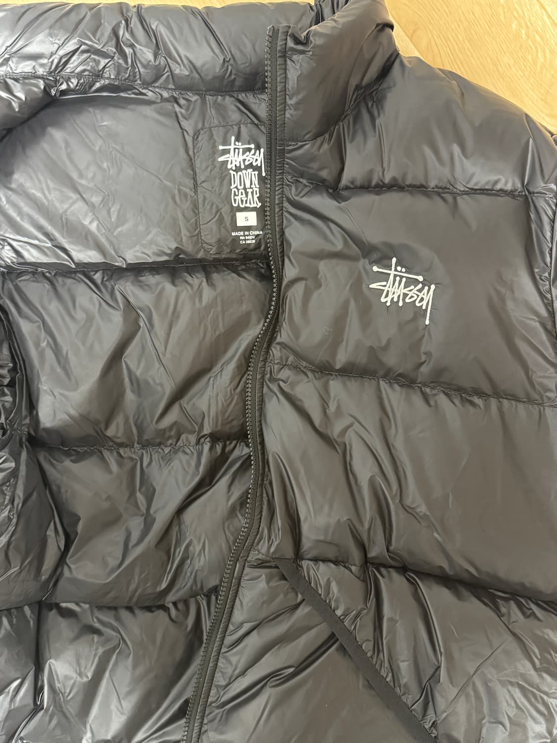 (새상품) 스투시 마이크로 립스탑 다운 자켓 제트 블랙 S 상품이미지2