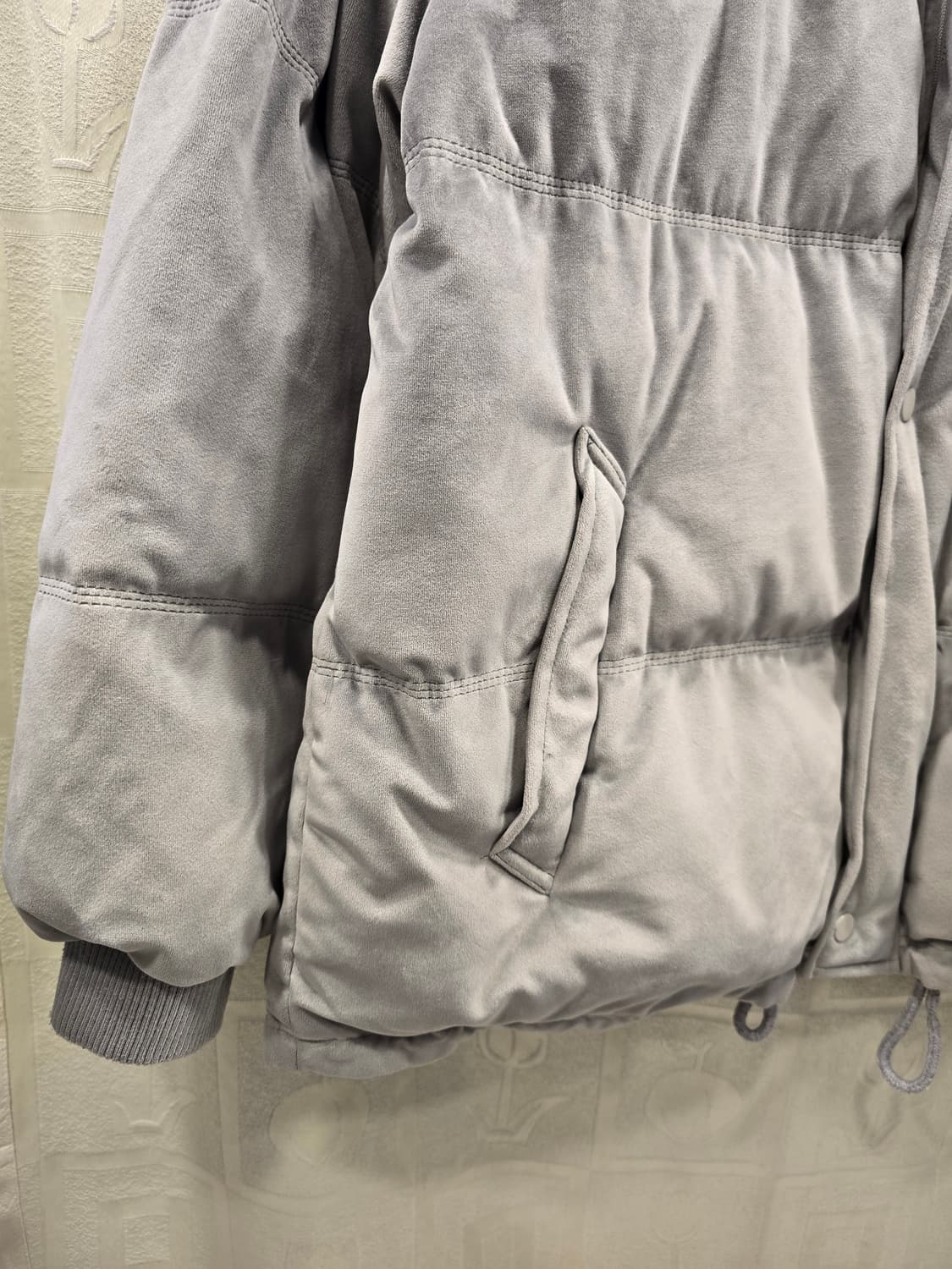 CRUMP 크럼프 양면 벨벳 패딩 점퍼 회색 100 상품이미지4