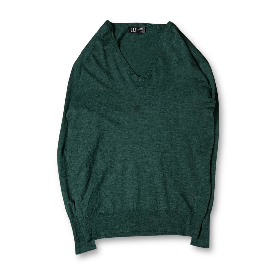 던힐 딥그린 브이넥 울 100 긴팔 니트 상품이미지1