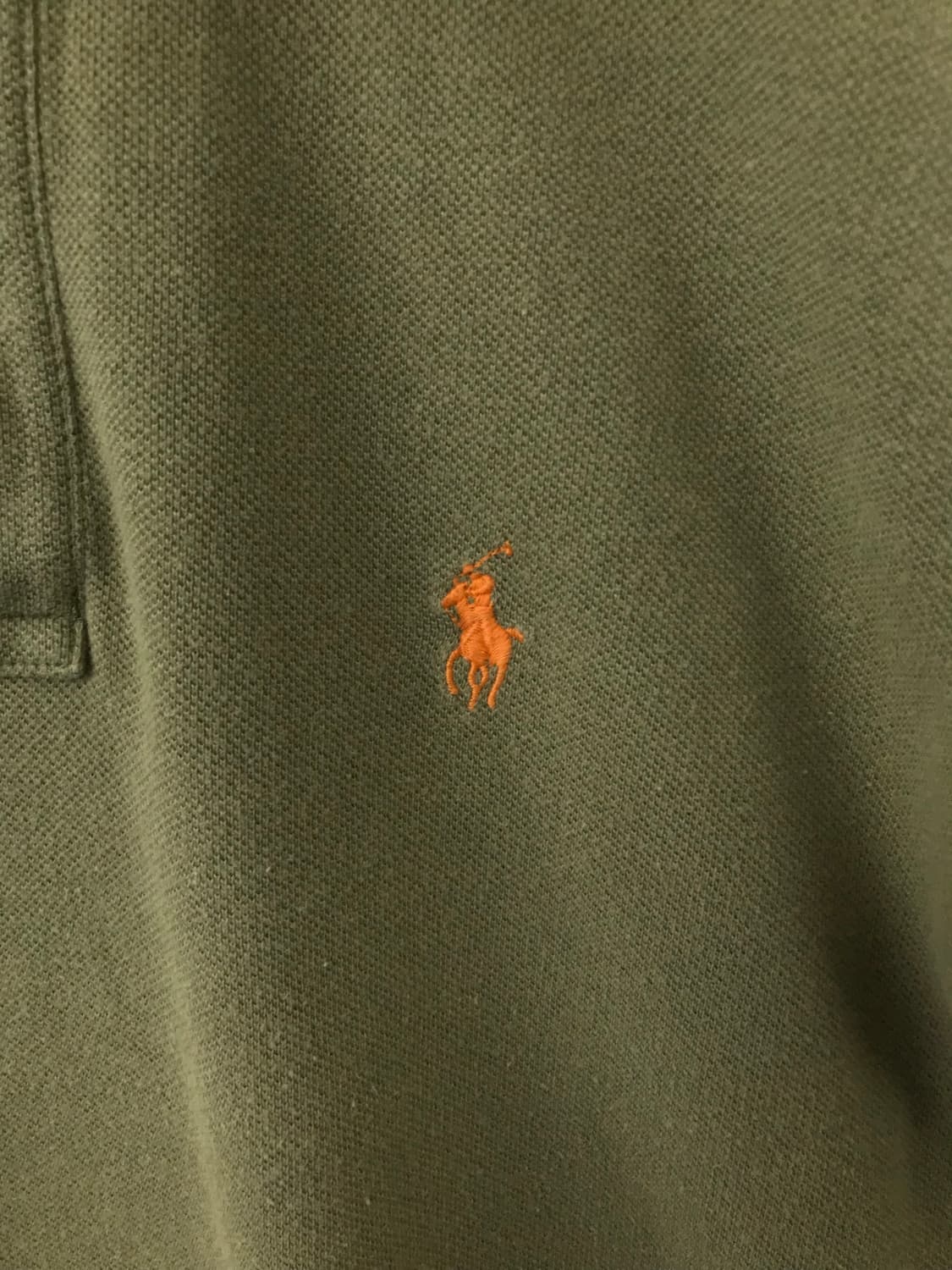 폴로 랄프로렌 자수로고 카키 피케 반팔 카라 티셔츠 상품이미지3