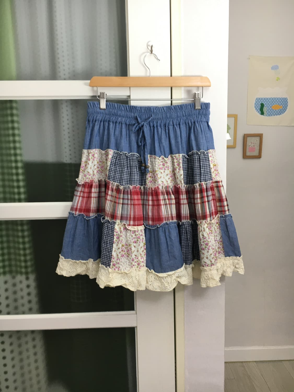 데님 패치 스커트 상품이미지1