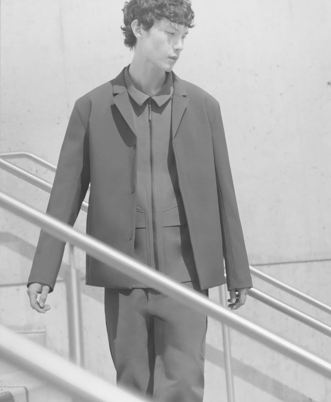 [M]베일런스 스페레 테크 울 블레이저 블랙헤더 상품이미지3