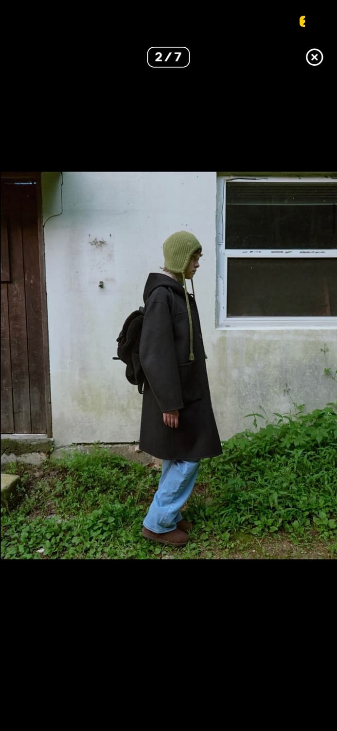 엔조블루스 핸드메이드 후드 코트 블랙 상품이미지2