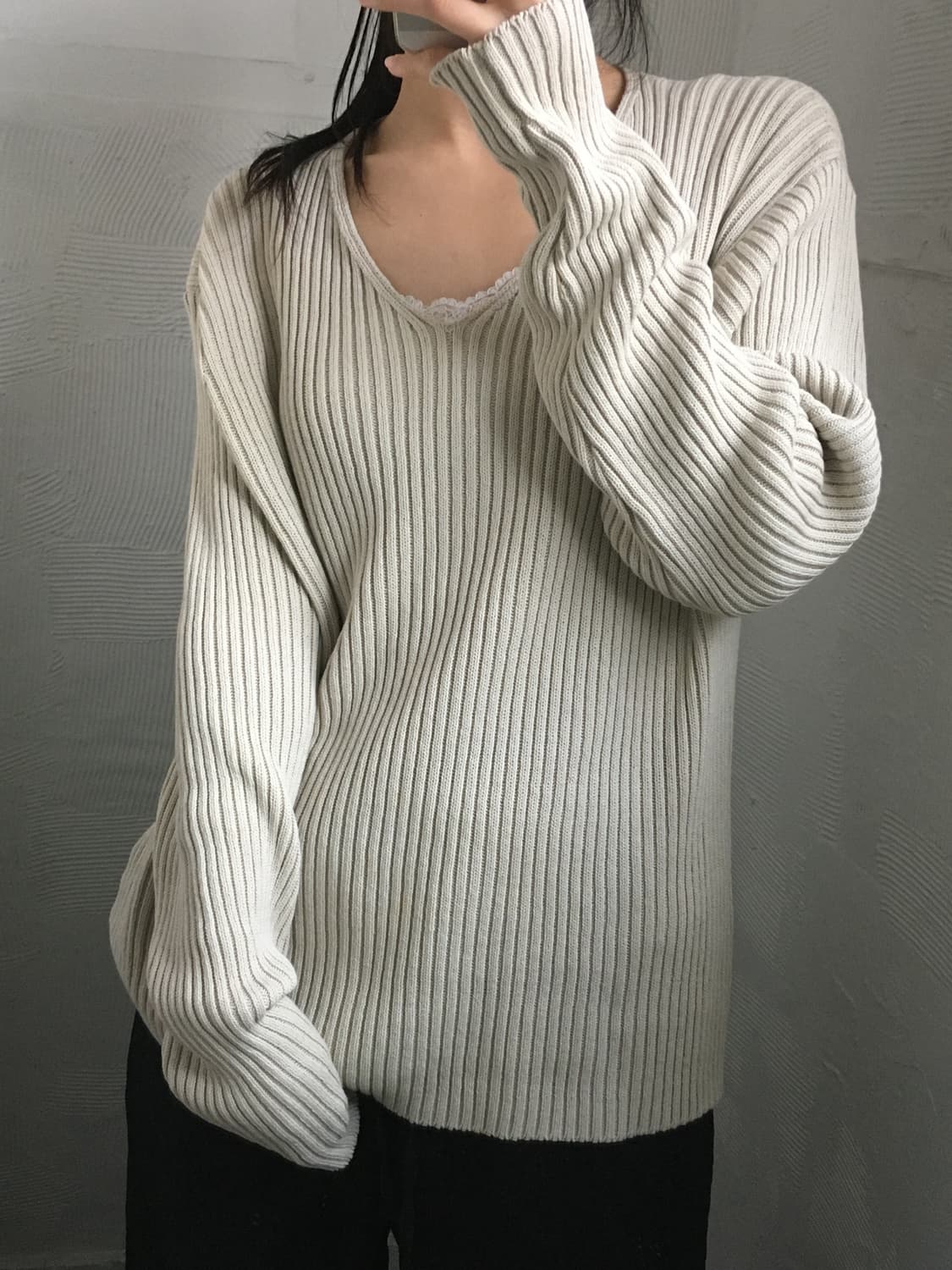 C.P. Company CP 컴퍼니 베이지 브이넥 니트  상품이미지2