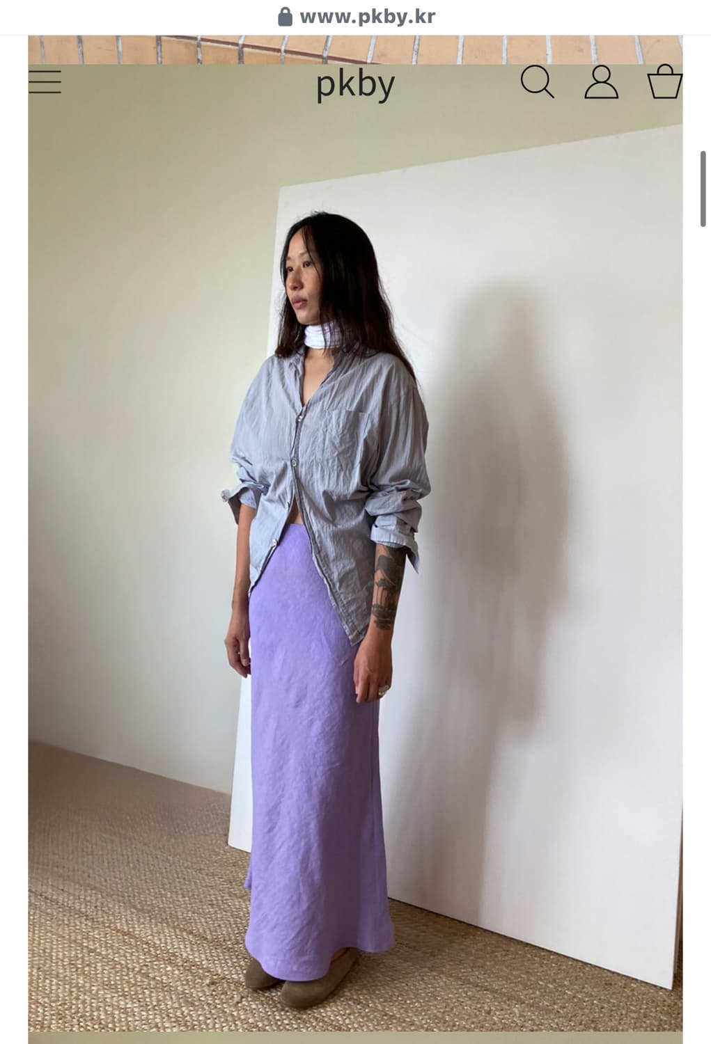 pkby 린넨 스커트 사이즈1 상품이미지1