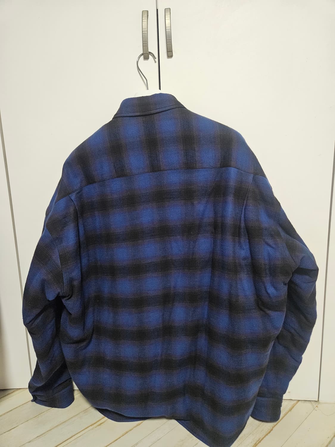 논노드 패디드 플렉서블 슬럽 체크 셔츠 빈티지 블루 퍼플 사이즈 2 상품이미지2
