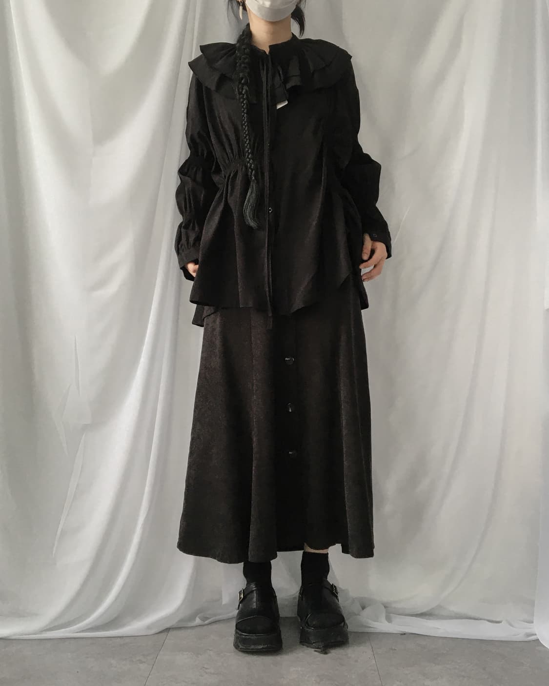 Button up corduroy long skirt 상품이미지6