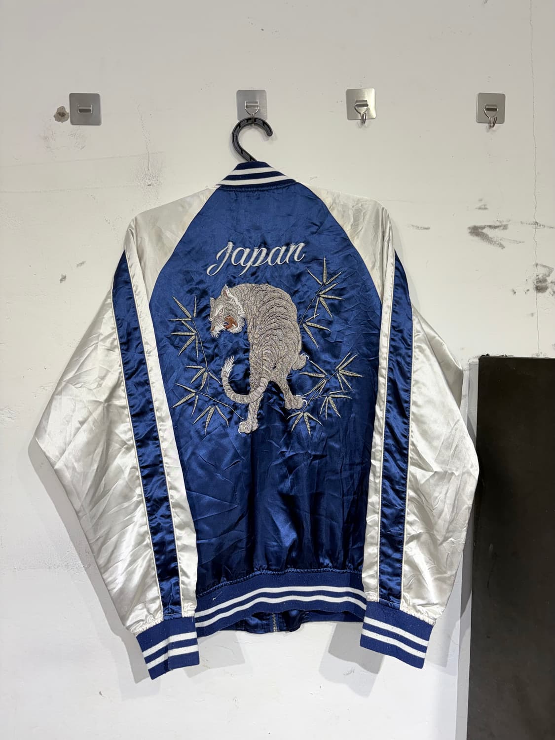 JPN 일본 빈티지 호랑이 자수 스카잔 백호 오리엔탈 스카쟌 L 상품이미지8