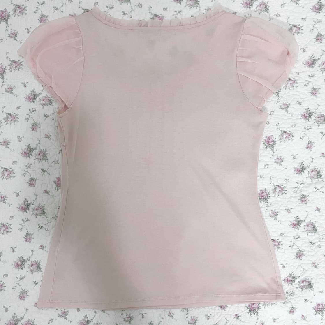 빈티지 프릴 레이스 핑크 탑 /반팔 로맨틱갸루 히메갸루 상품이미지2