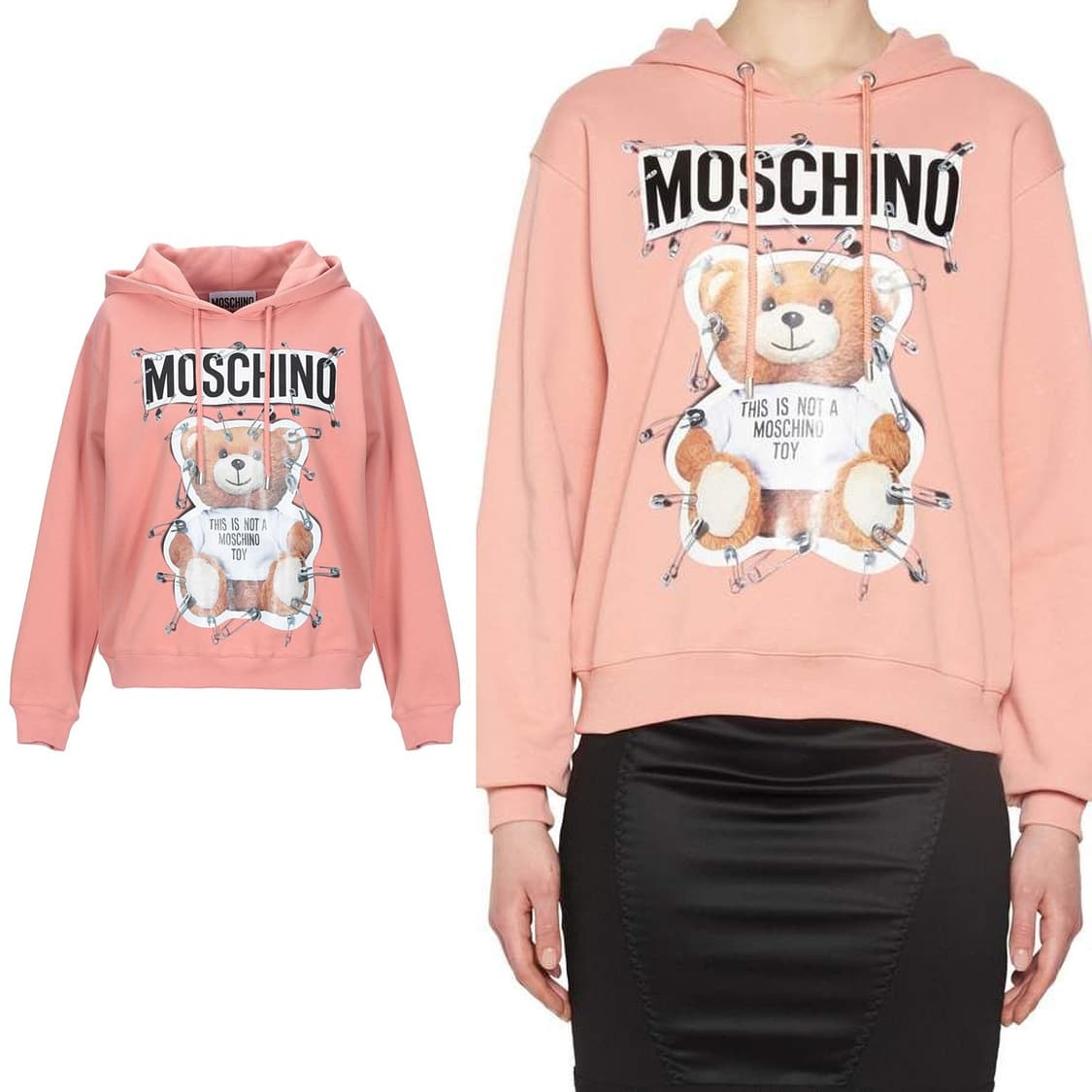 모스키노 테디베어 핀 프린트 후디 상품이미지1
