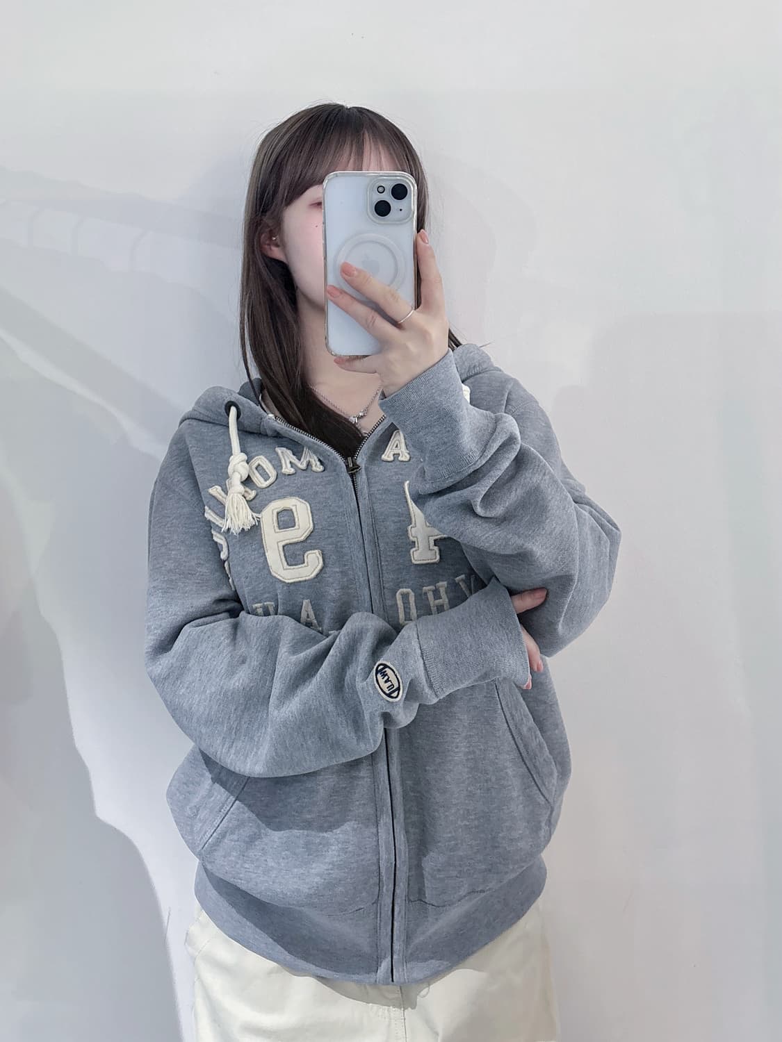 후아유 빅로고 후드집업 상품이미지2