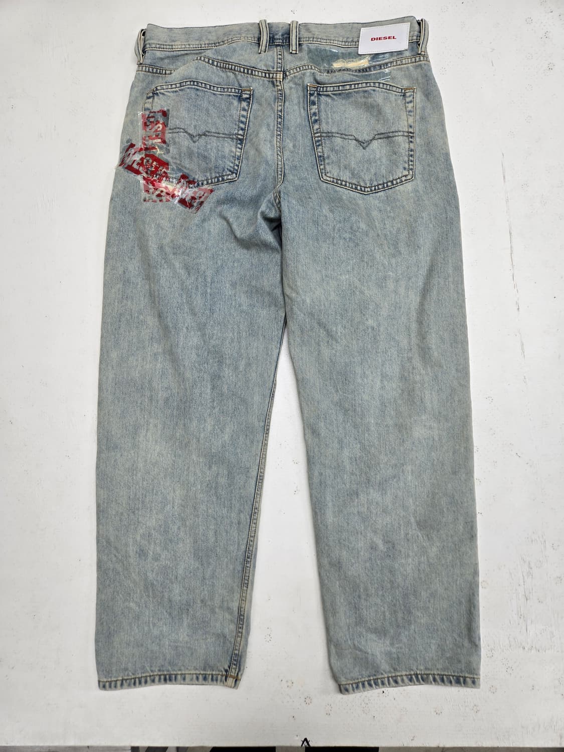 디젤 워싱 데님 청바지 테이핑 데미지진 상품이미지2