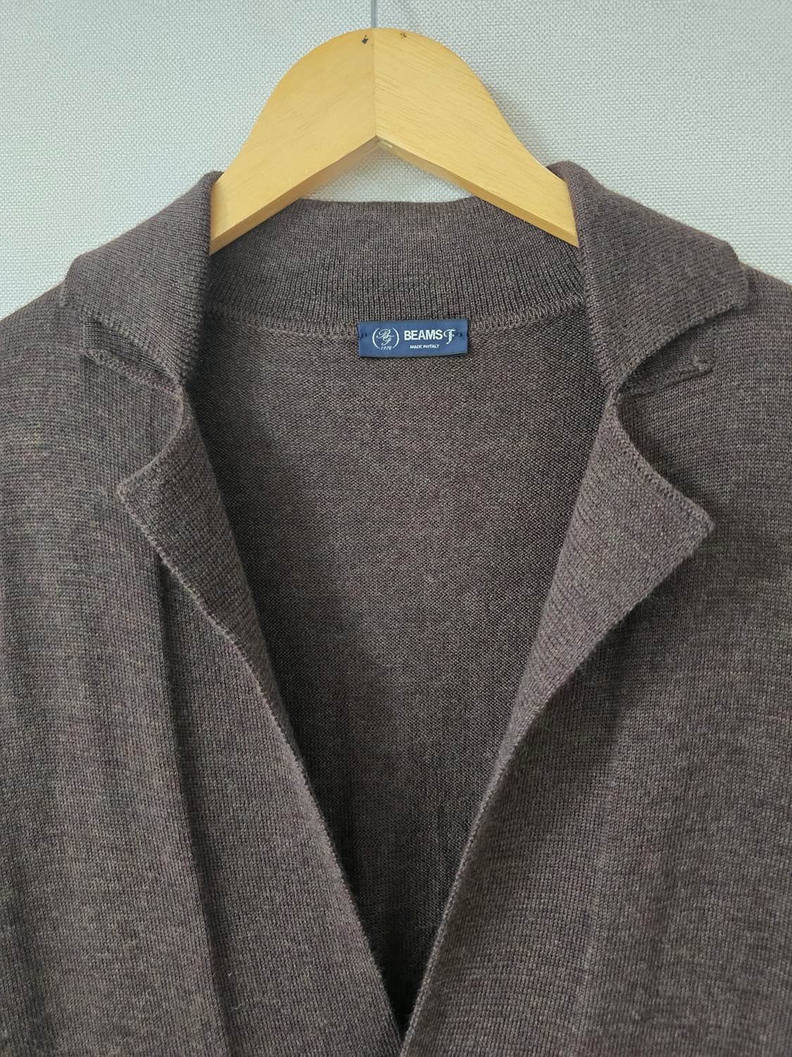 빔즈 정품 메리노울100% 카라 가디건 브라운 상품이미지2