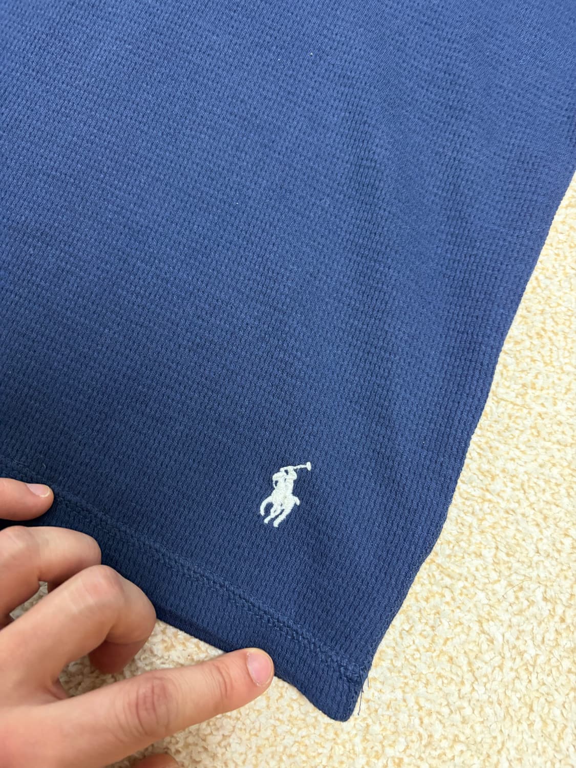 S) 폴로 랄프로렌 네이비 와플 반팔티 상품이미지3