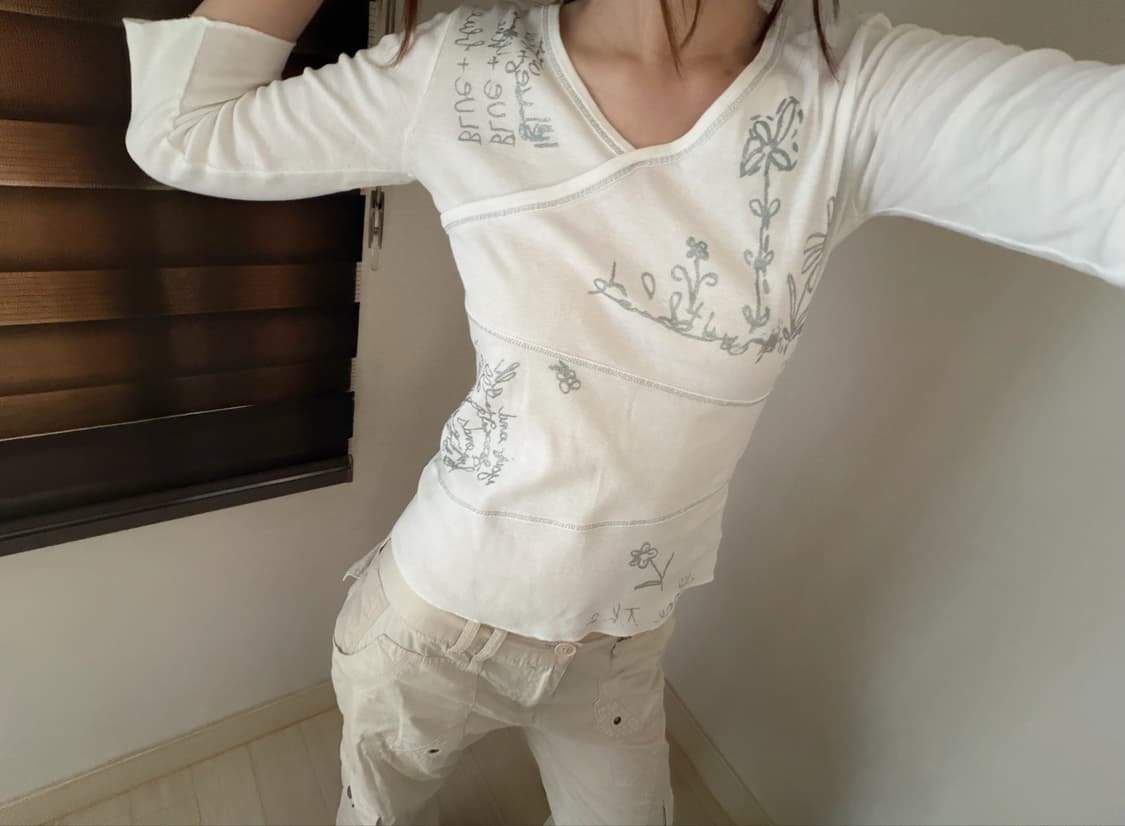 scribble print wrap top 상품이미지7