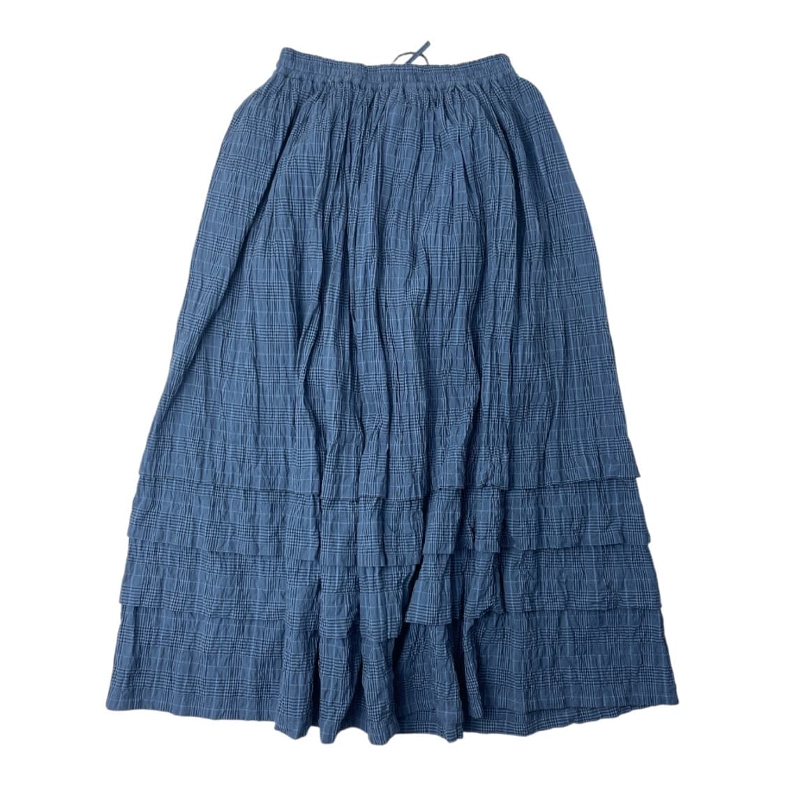[중고] 빈티지 모리걸 체크 캉캉 롱 스커트 블루 F 상품이미지2