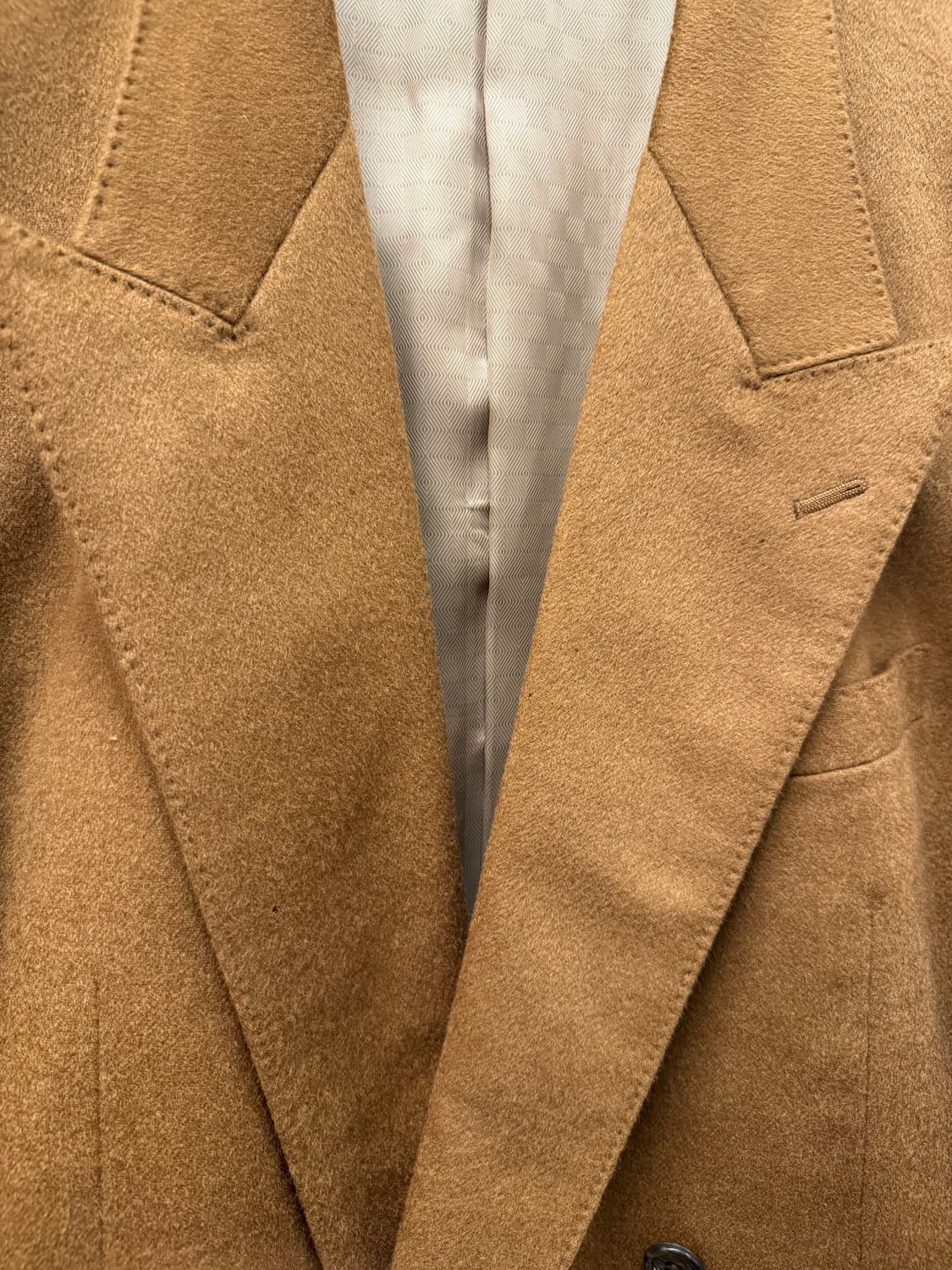 L) Cashmere 100% Camel Double-Breasted J 상품이미지5