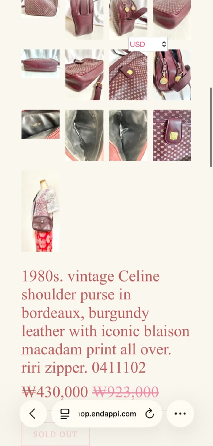 80s OLD CELINE mini cross bag 올드 셀린 상품이미지10
