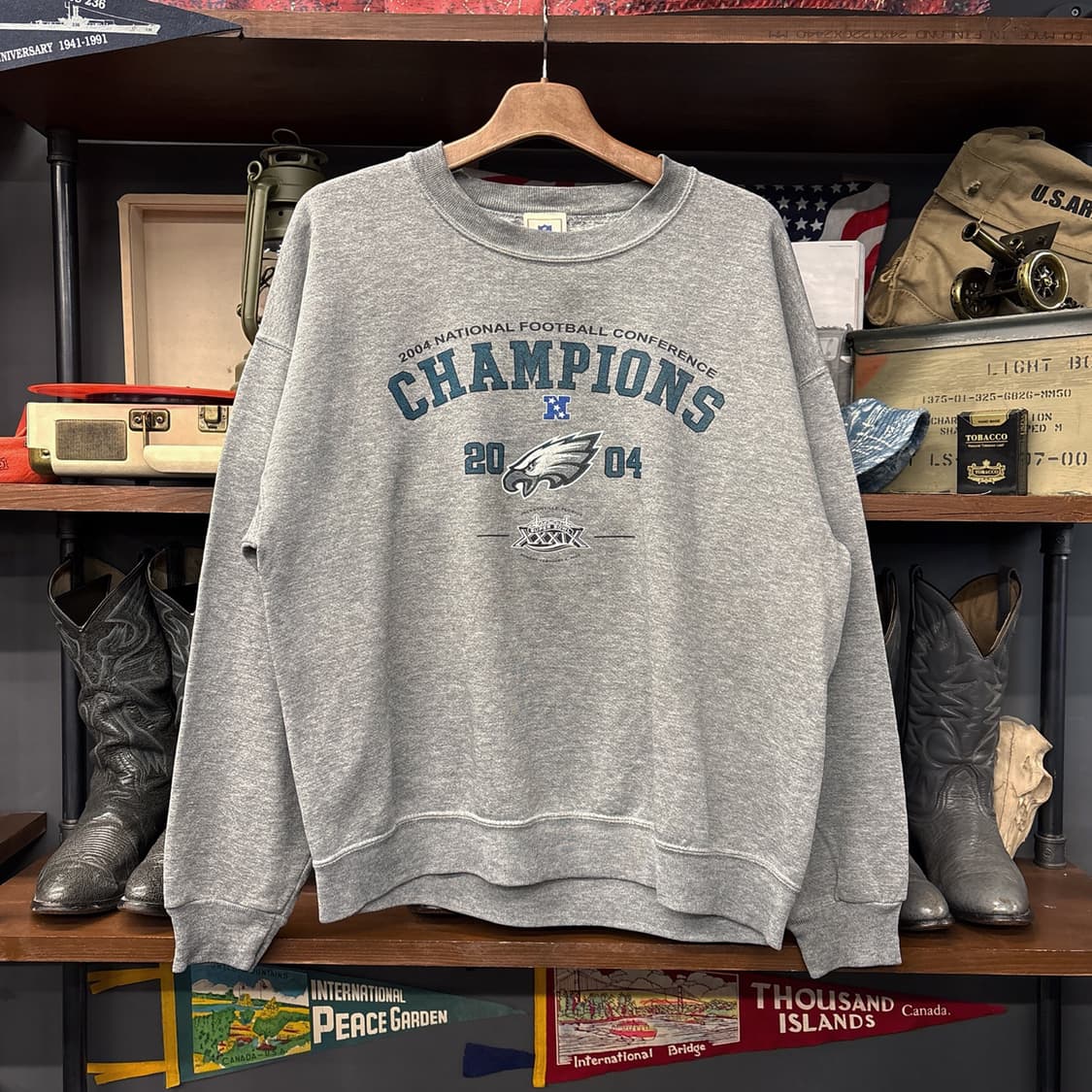 00s NFL 챔피언쉽 슈퍼볼 호킨스 크루 프린팅 스웻셔츠 N790 상품이미지1
