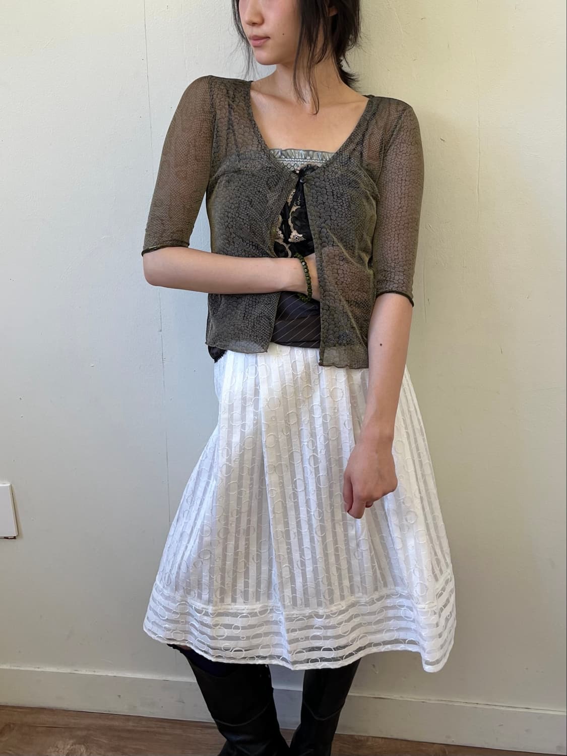 Japan vtg 스네이크 시스루 가디건 상품이미지6