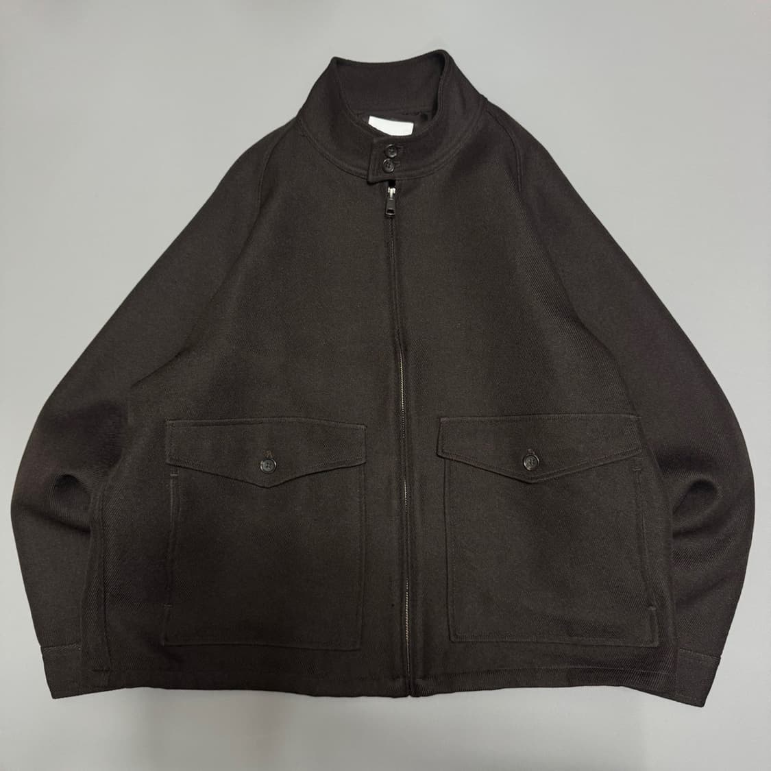 프릭스스토어 다크브라운컬러 폴리에스터 혼방 헤링턴 블루종 자켓 상품이미지6