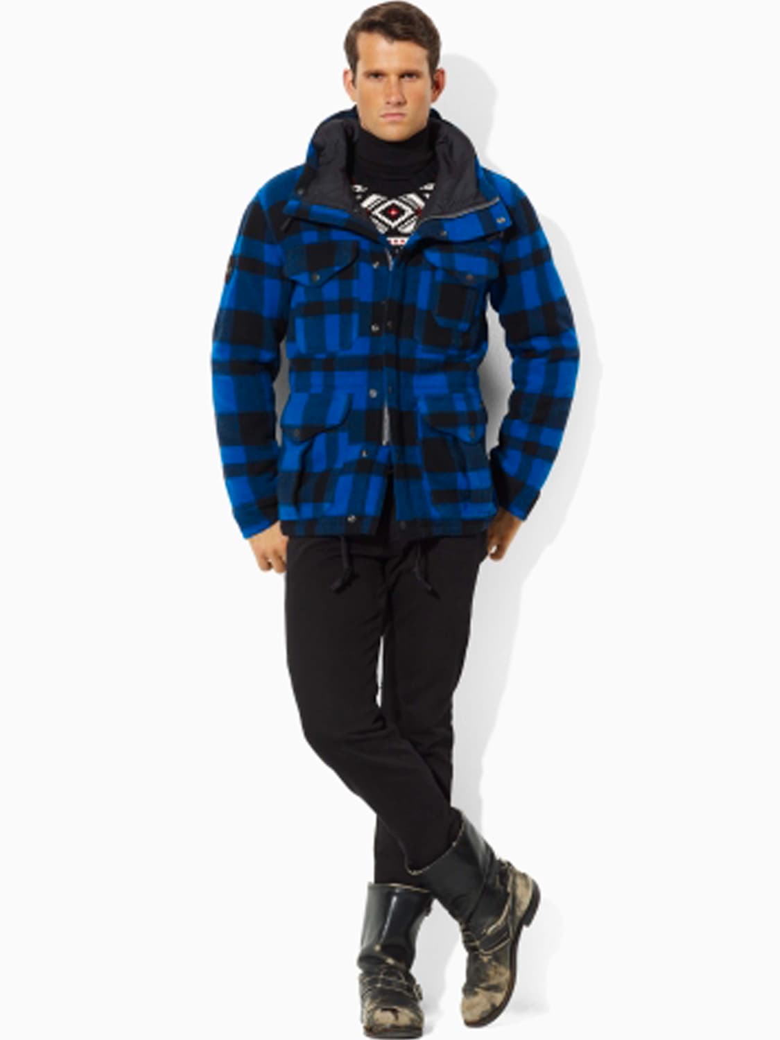 폴로 랄프로렌 블루 버팔로 매키노 카우하이드 엘보 울 헌팅자켓 상품이미지4