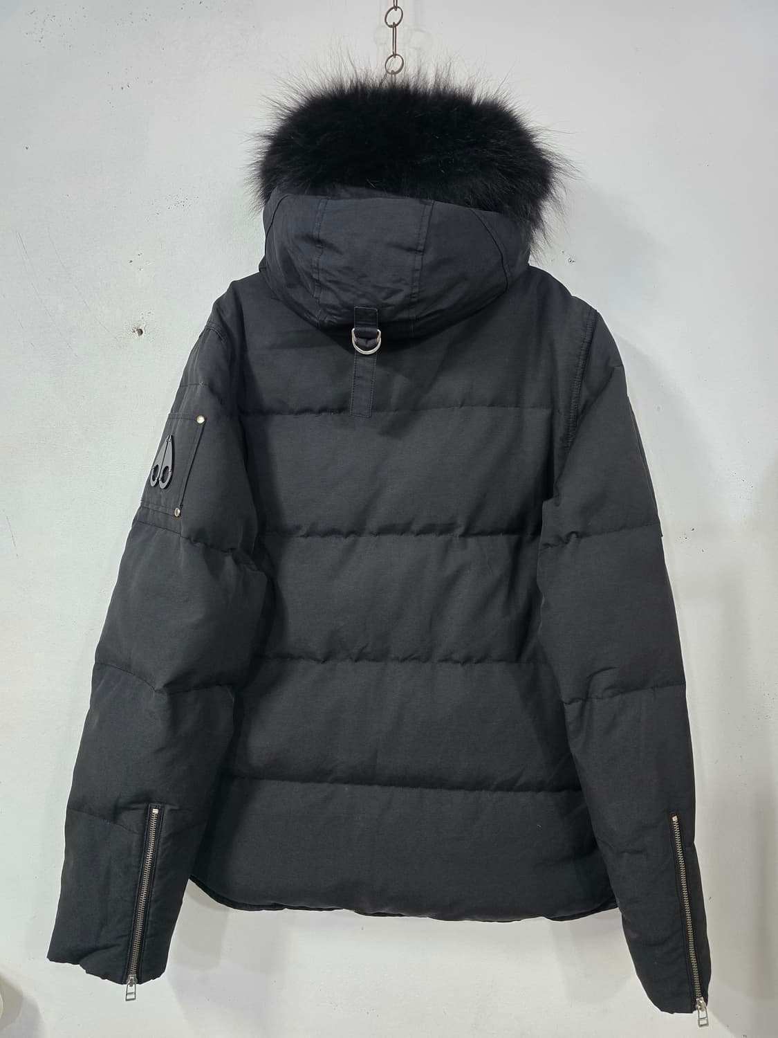 무스너클 블랙 패딩 폭스퍼 후드 상품이미지2