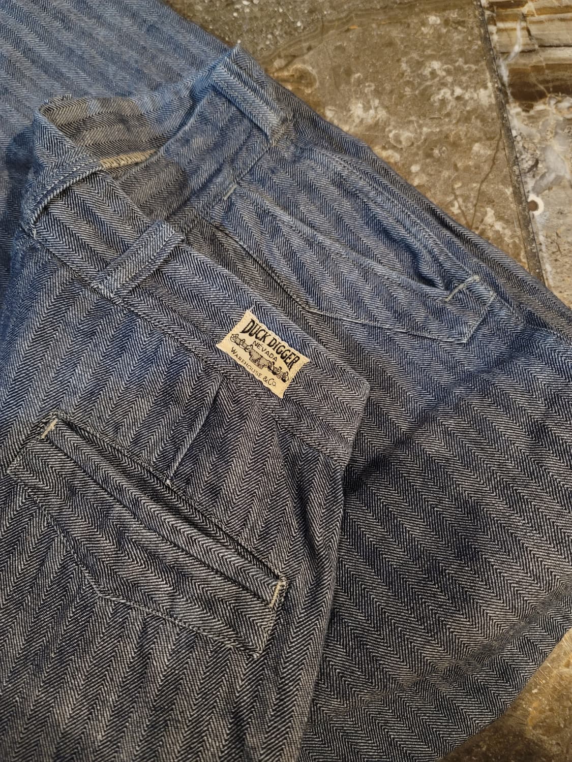 웨어하우스 덕디거 블루 헤링본 워크 팬츠 상품이미지3