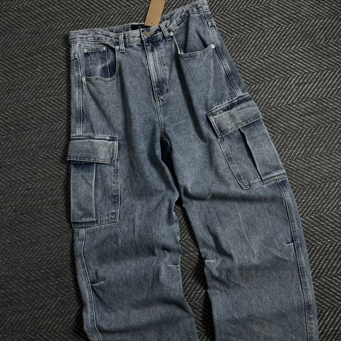ESN 빈티지 워시드 유틸리티 데님 카고 팬츠y 4509 상품이미지1
