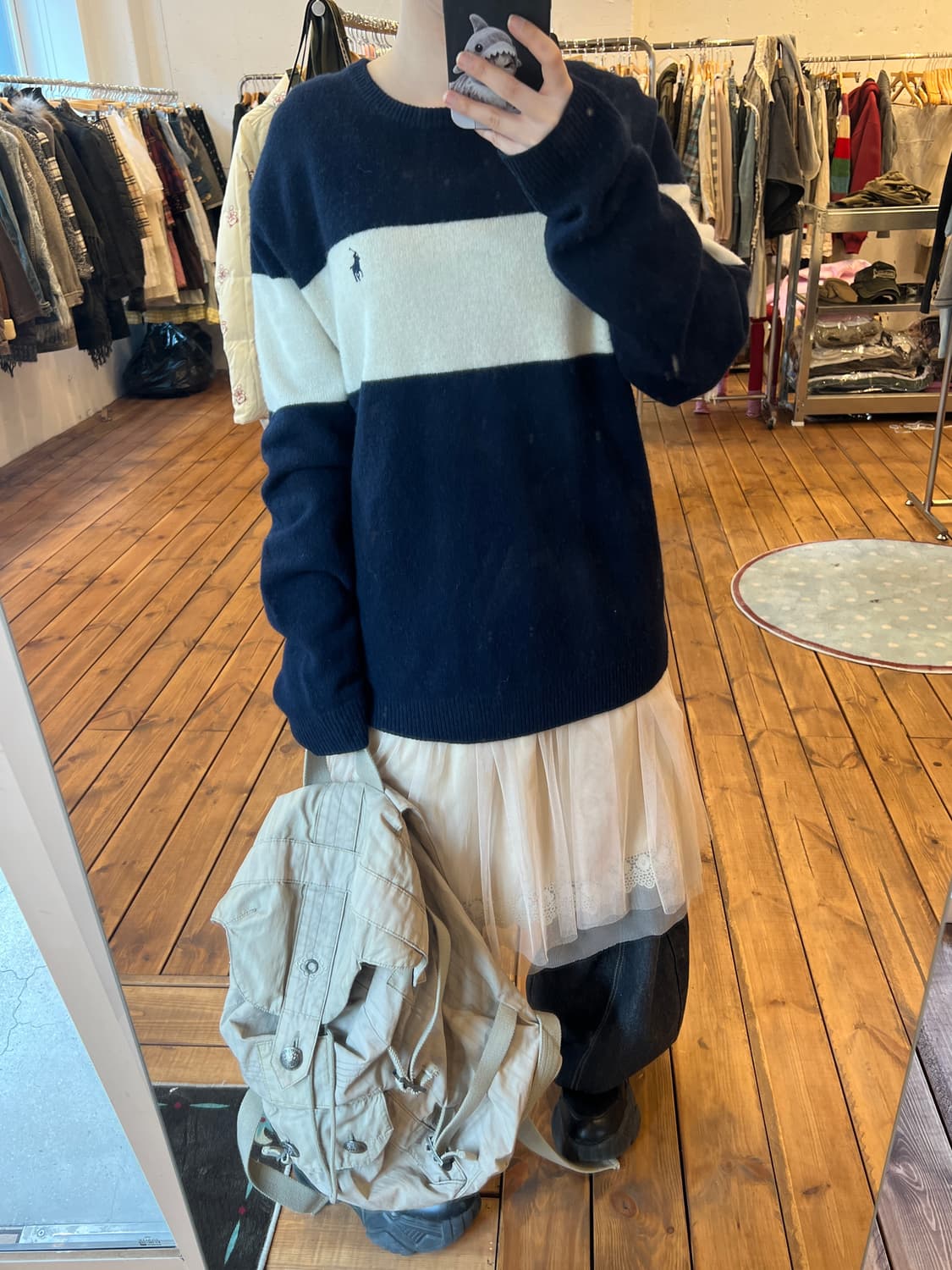 폴로 네이비 화이트 니트 상품이미지5