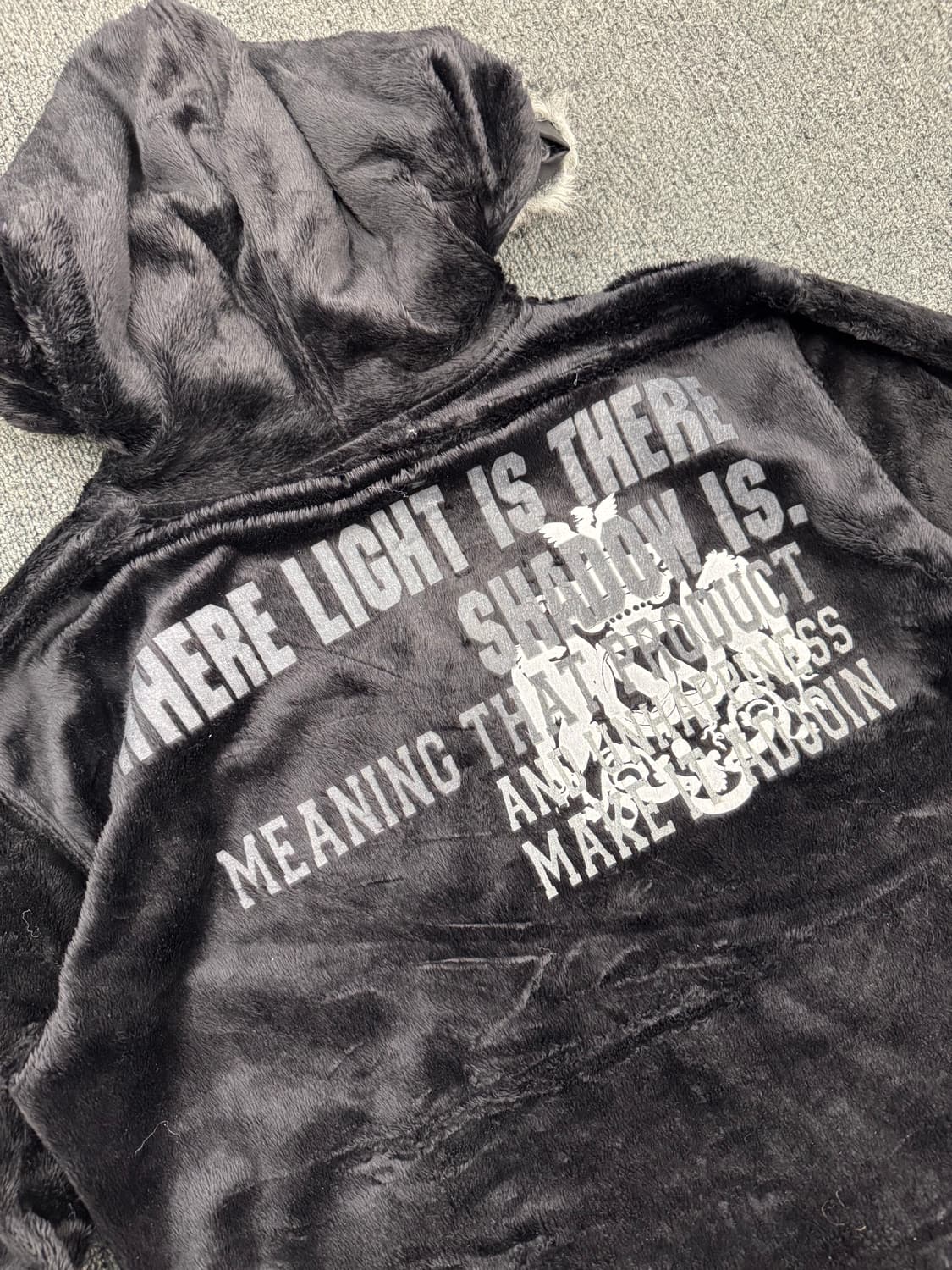 OS)Japanese vintage Y2K 펑크 벨벳 퍼 후드집업 상품이미지7