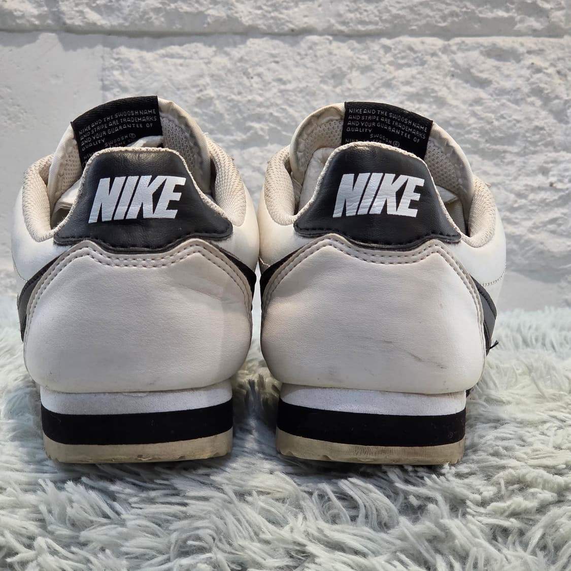 7w-30:나이키 코르테즈 레더 화이트블랙 Nike Cortez 24cm 상품이미지3