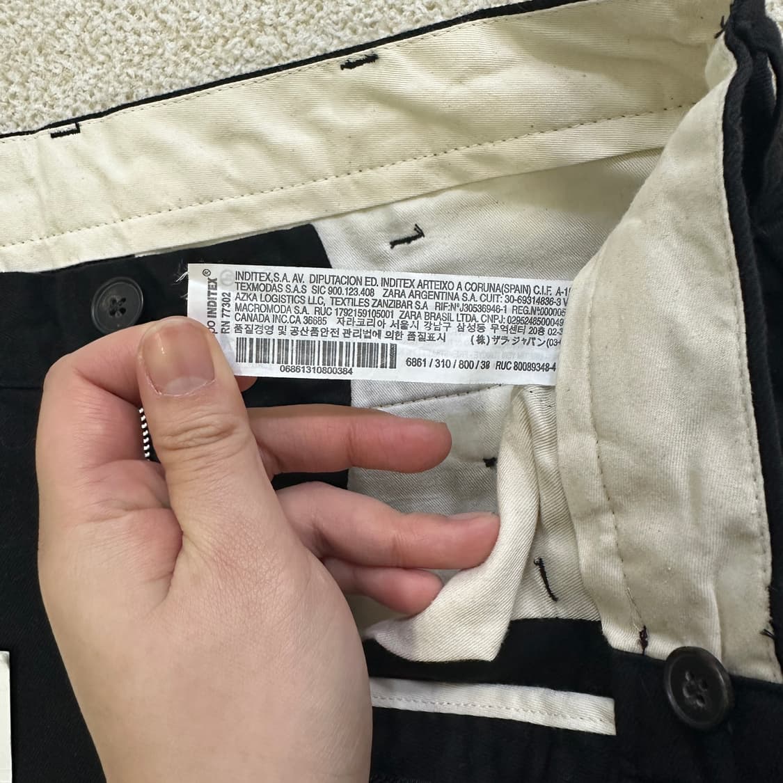 38 새상품 자라 일자 블랙 팬츠 0317D  상품이미지4