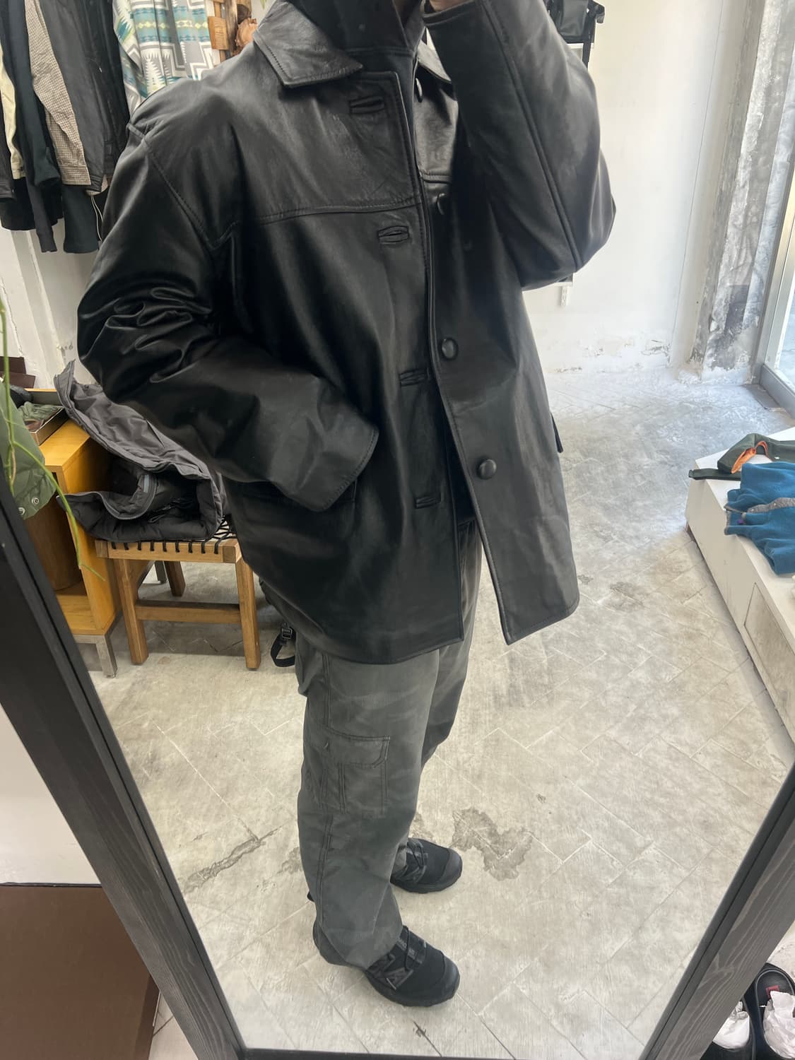 SIRICCO 빈티지 램스킨 카코트 상품이미지7